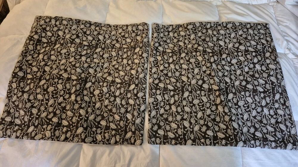 💥2 NWOT FABDIVINE Handmade Floral Block Printed Pillow Cover 20x20